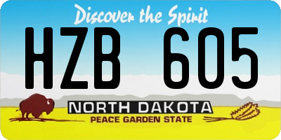 ND license plate HZB605