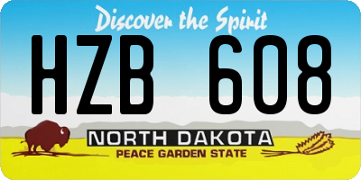 ND license plate HZB608