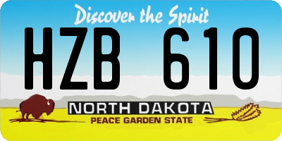 ND license plate HZB610