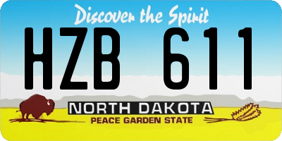 ND license plate HZB611