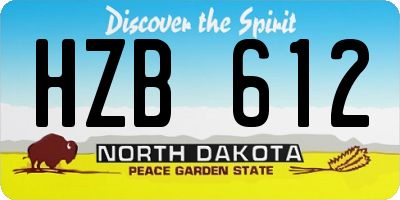 ND license plate HZB612