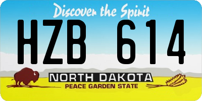 ND license plate HZB614