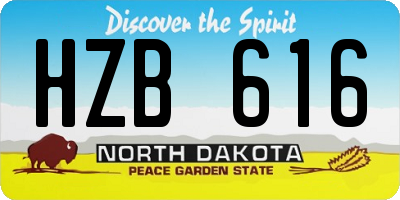 ND license plate HZB616