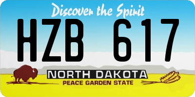 ND license plate HZB617