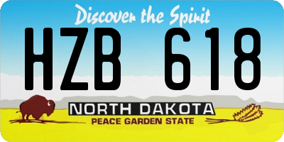 ND license plate HZB618