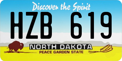 ND license plate HZB619