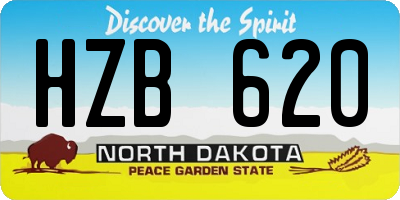 ND license plate HZB620