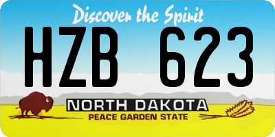 ND license plate HZB623