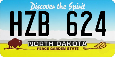 ND license plate HZB624