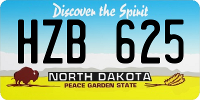 ND license plate HZB625