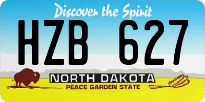 ND license plate HZB627