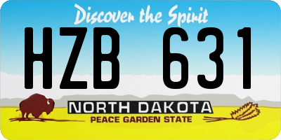 ND license plate HZB631