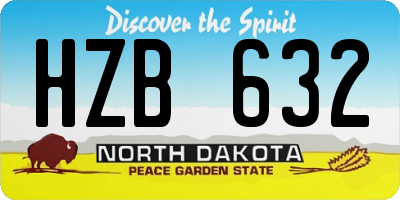 ND license plate HZB632