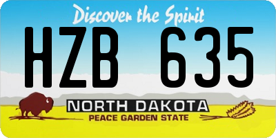 ND license plate HZB635