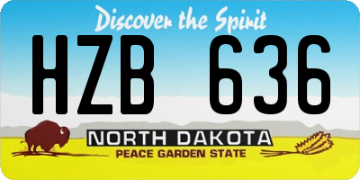 ND license plate HZB636