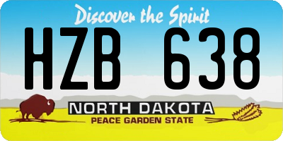 ND license plate HZB638