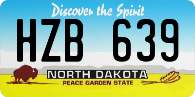 ND license plate HZB639