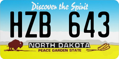 ND license plate HZB643