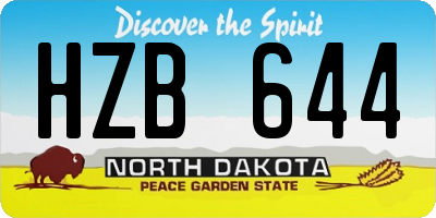 ND license plate HZB644