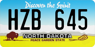 ND license plate HZB645