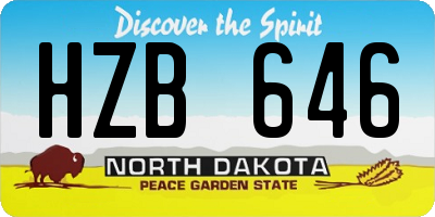 ND license plate HZB646