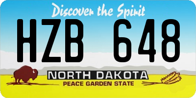 ND license plate HZB648