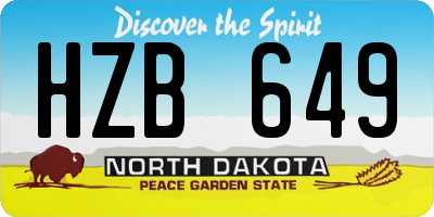 ND license plate HZB649