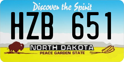 ND license plate HZB651