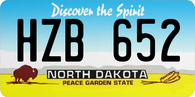 ND license plate HZB652
