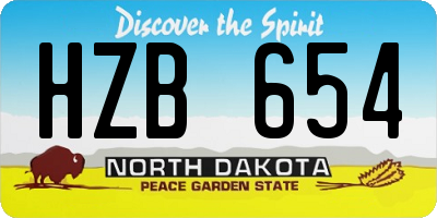 ND license plate HZB654