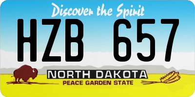 ND license plate HZB657