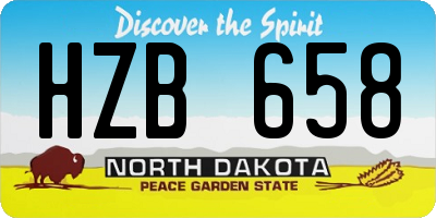ND license plate HZB658
