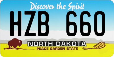 ND license plate HZB660