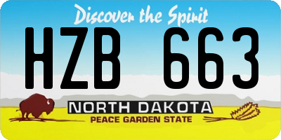 ND license plate HZB663