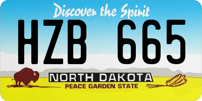 ND license plate HZB665