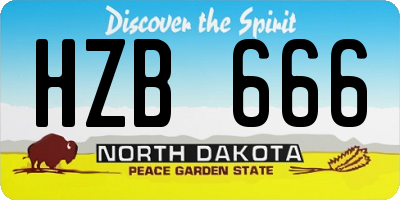 ND license plate HZB666