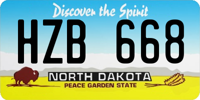 ND license plate HZB668