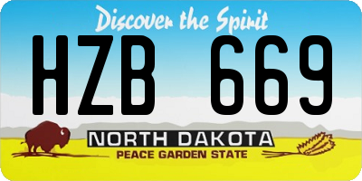 ND license plate HZB669