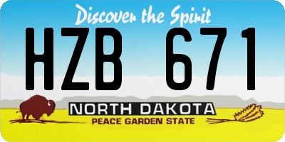 ND license plate HZB671