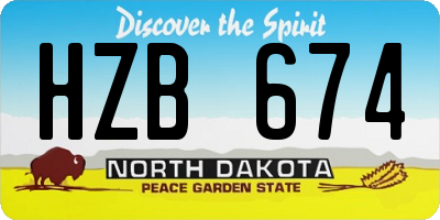 ND license plate HZB674