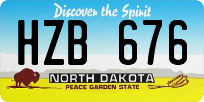 ND license plate HZB676