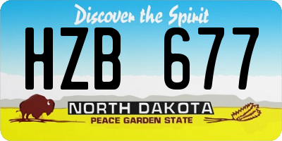 ND license plate HZB677