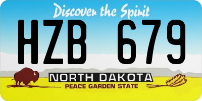 ND license plate HZB679
