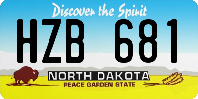 ND license plate HZB681
