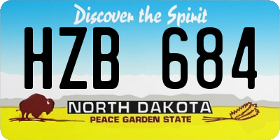 ND license plate HZB684