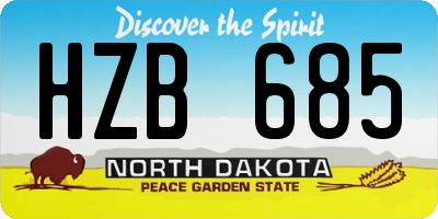 ND license plate HZB685