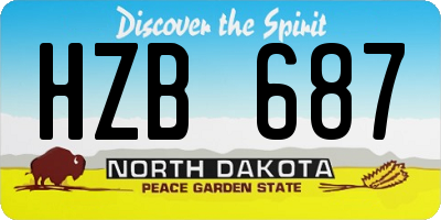 ND license plate HZB687