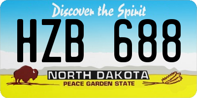 ND license plate HZB688