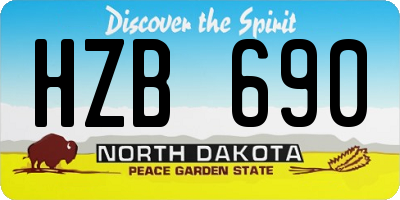ND license plate HZB690