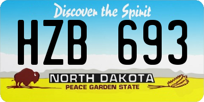 ND license plate HZB693
